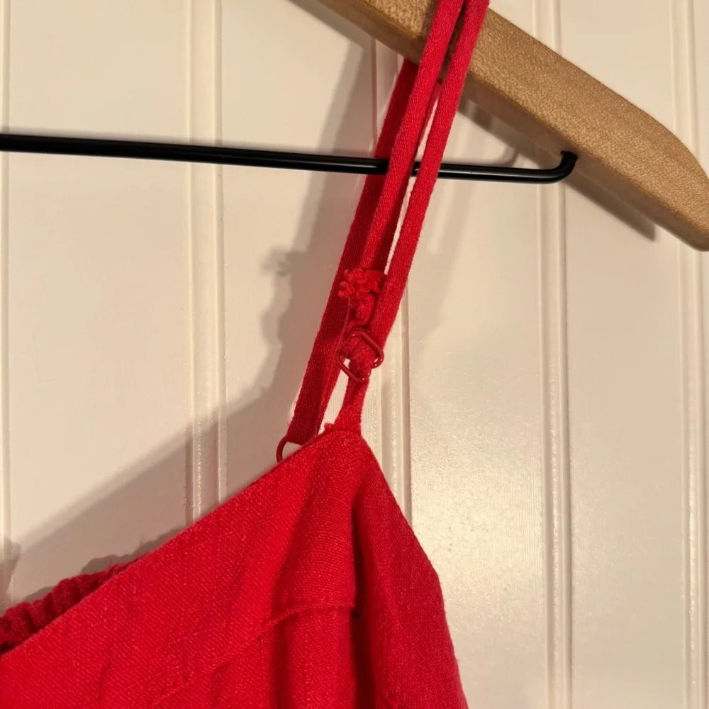 Universal Thread Women’s Adjustable Spaghetti Straps Red Button-Down Sundress M - Picture 5 of 12